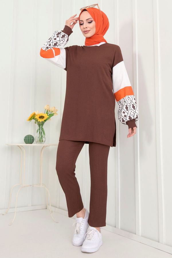 Tunik+Pantolon Kahverengi - 22267
