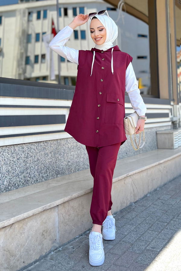 Tunık Pantolon Bordo - 3707