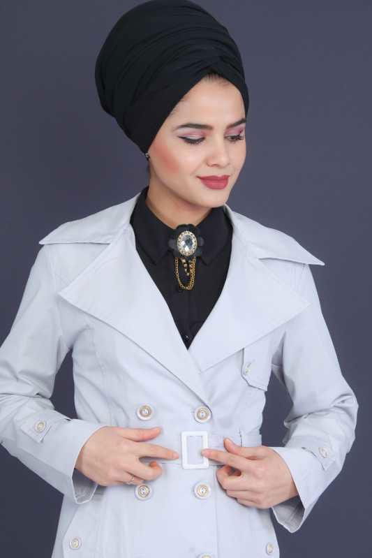 Uzun Trençkot Gri - 6331 GRİ