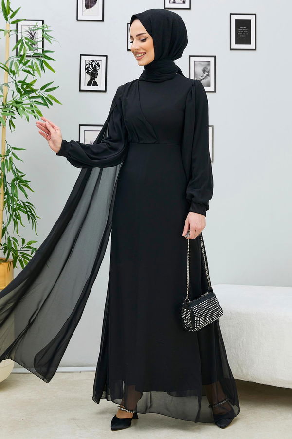 Abiye Elbise Siyah - 10558