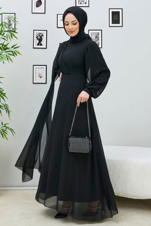 Abiye Elbise Siyah - 10558