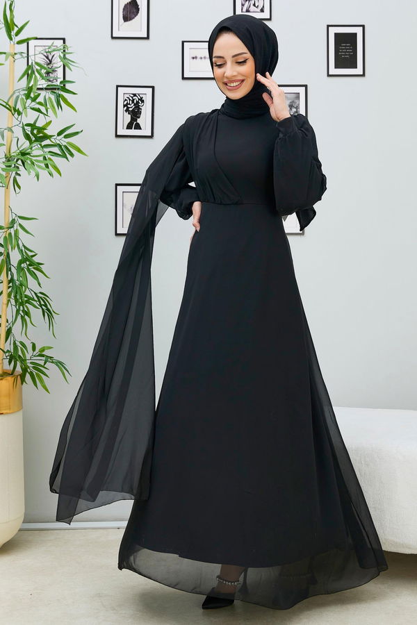 Abiye Elbise Siyah - 10558