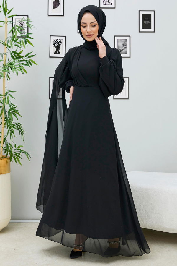 Abiye Elbise Siyah - 10558