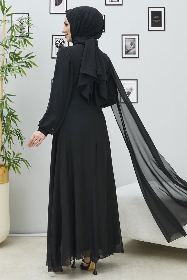 Abiye Elbise Siyah - 10558