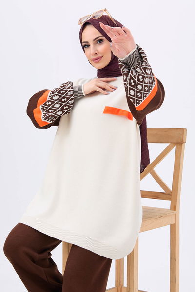 Triko Tunik Pantolon Bej - 21840
