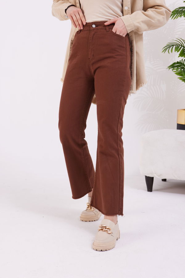 Gabardin Pantolon Kahverengi - 11396