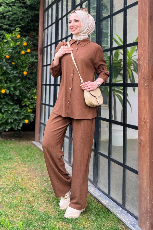 Tunik Pantolon Kahverengi - 11437 KAHVERENGİ