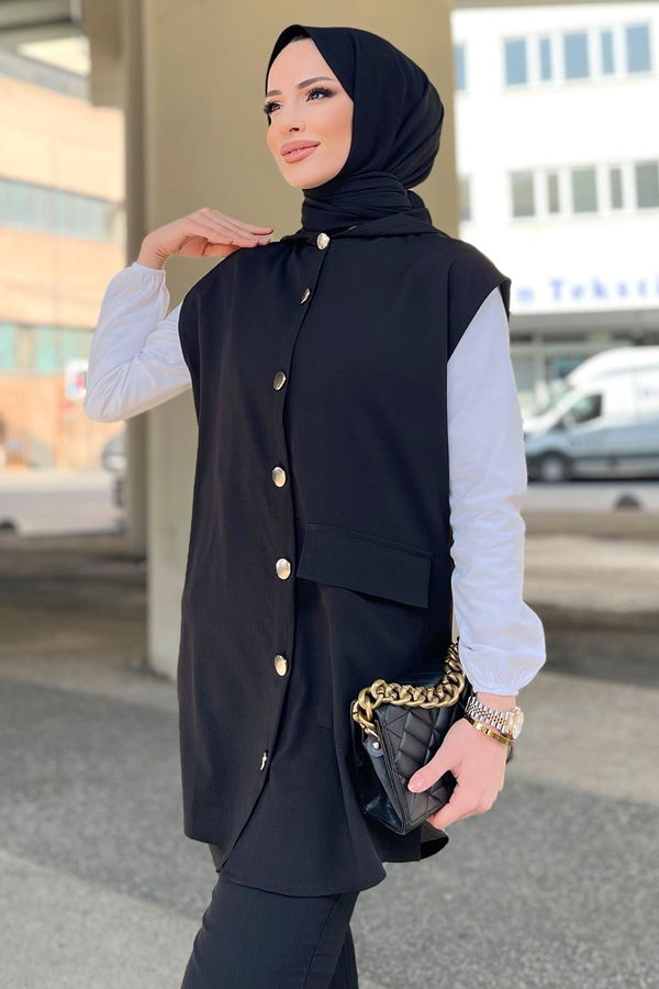 Yelek+Pantolon Siyah - 11490