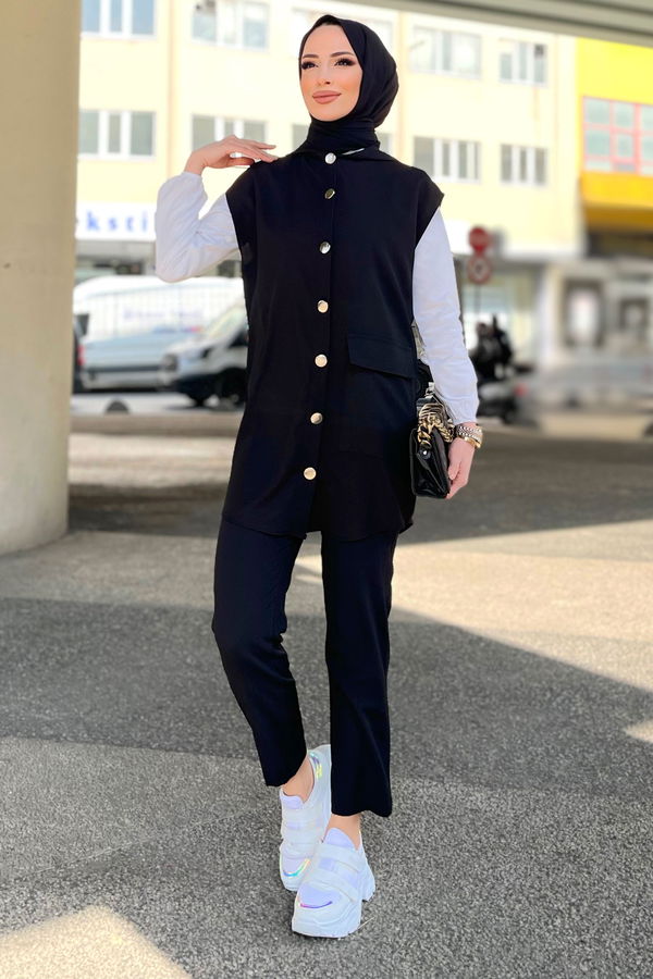Yelek+Pantolon Siyah - 11490