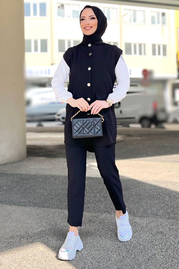 Yelek+Pantolon Siyah - 11490