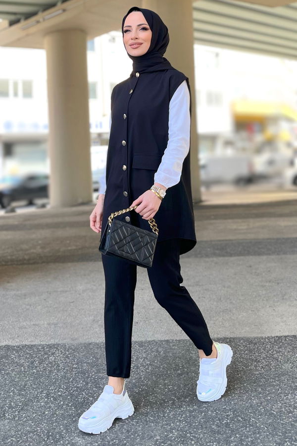Yelek+Pantolon Siyah - 11490