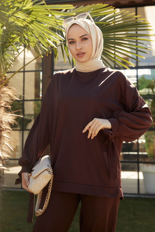 Tunik+Pantolon Kahverengi - 11542 KAHVERENGİ