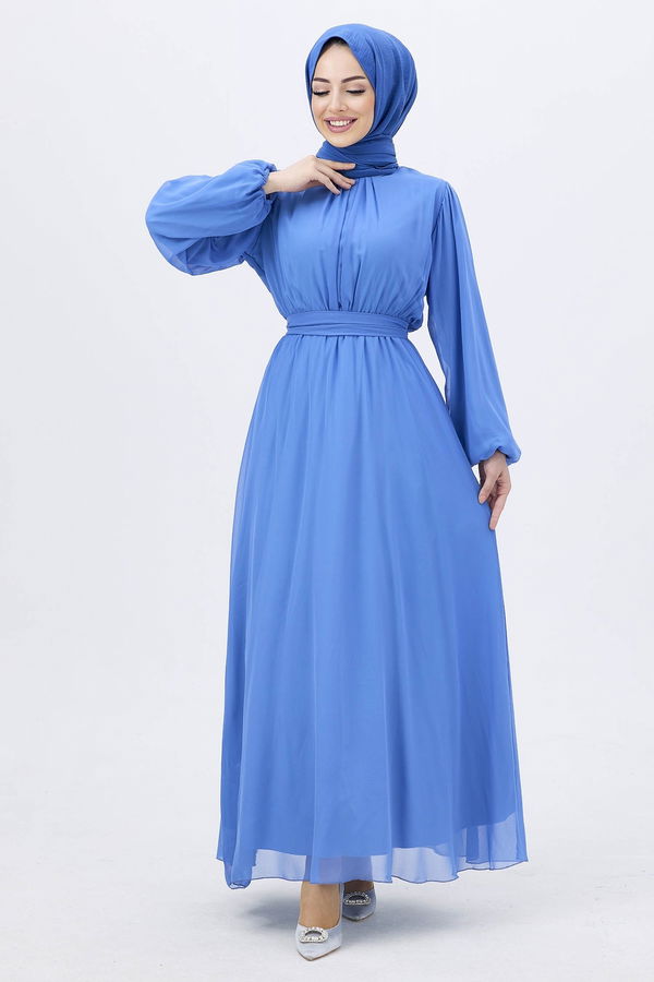 Abiye Elbise Mavi - 10354