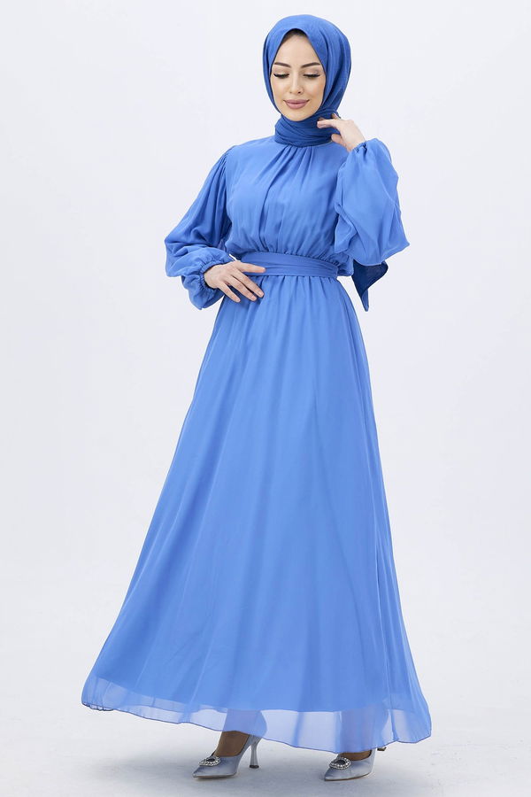Abiye Elbise Mavi - 10354