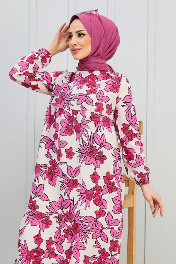 Elbise Fuşya - 10406
