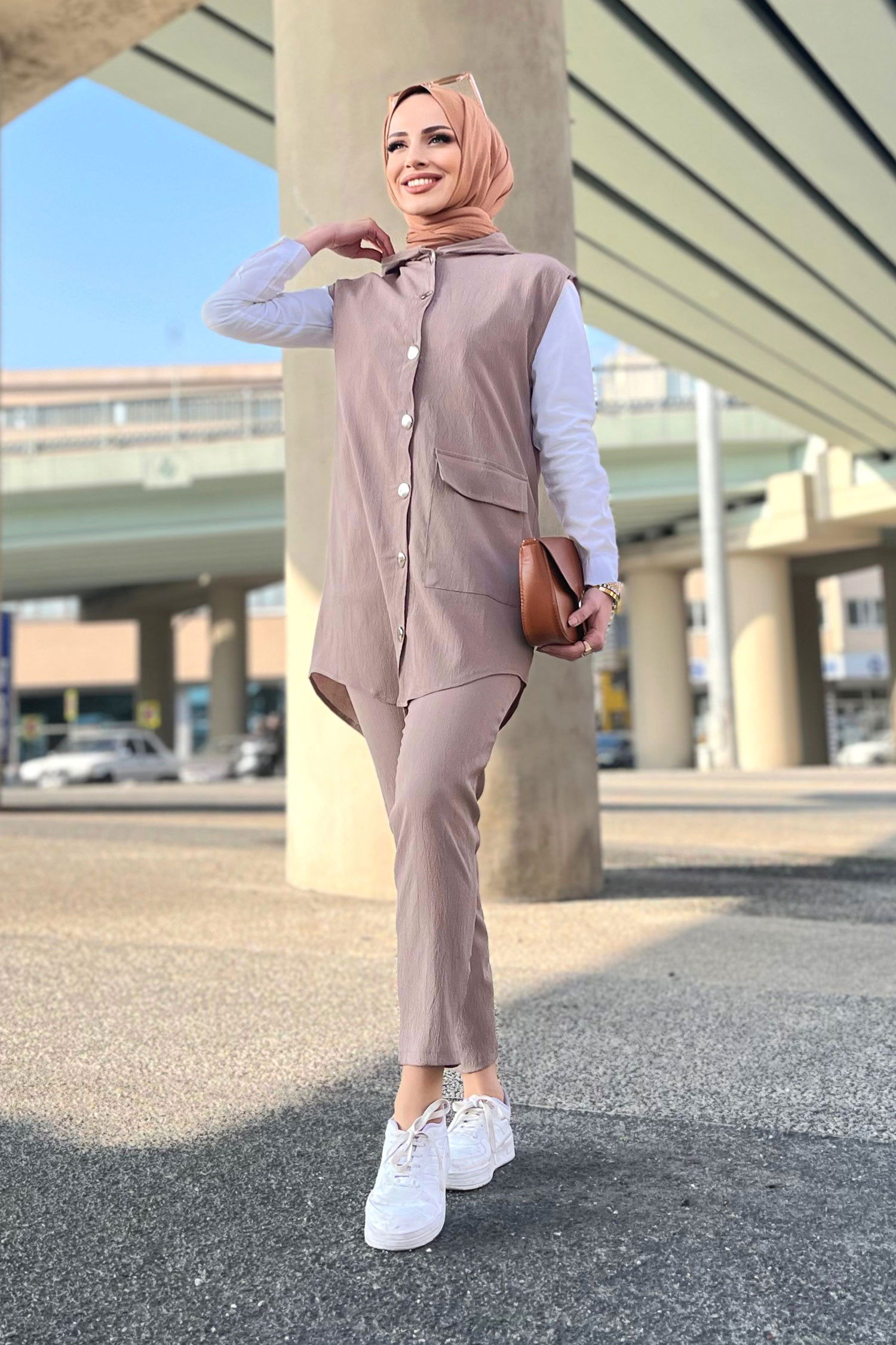 Yelek+Pantolon Vizon - 11490