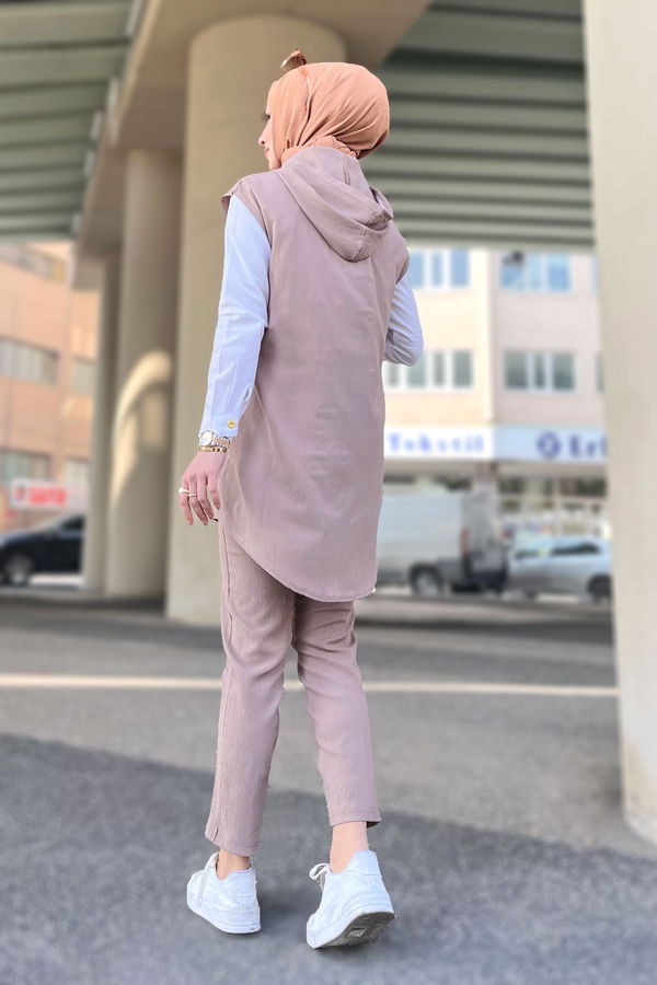 Yelek+Pantolon Vizon - 11490