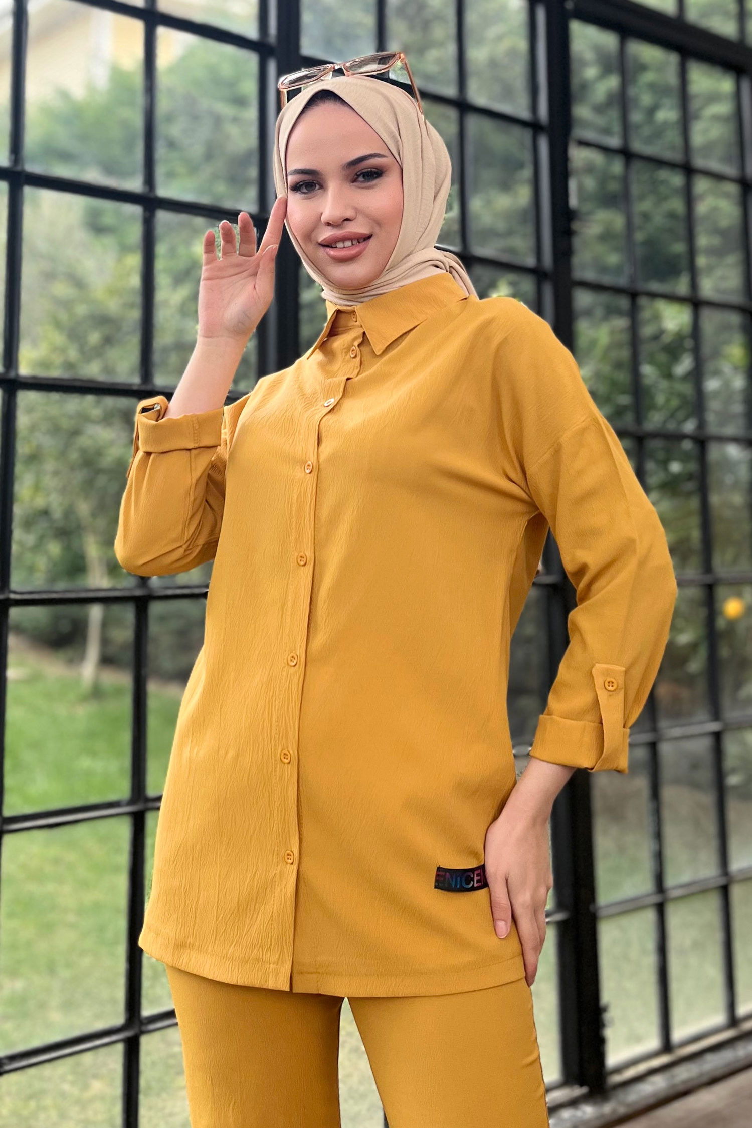Tunik+Pantolon Sarı - 11498