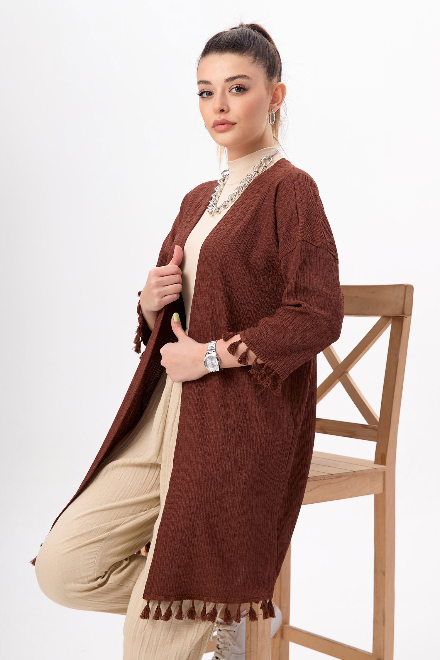 Kimono Kahverengi - 22023 KAHVERENGİ