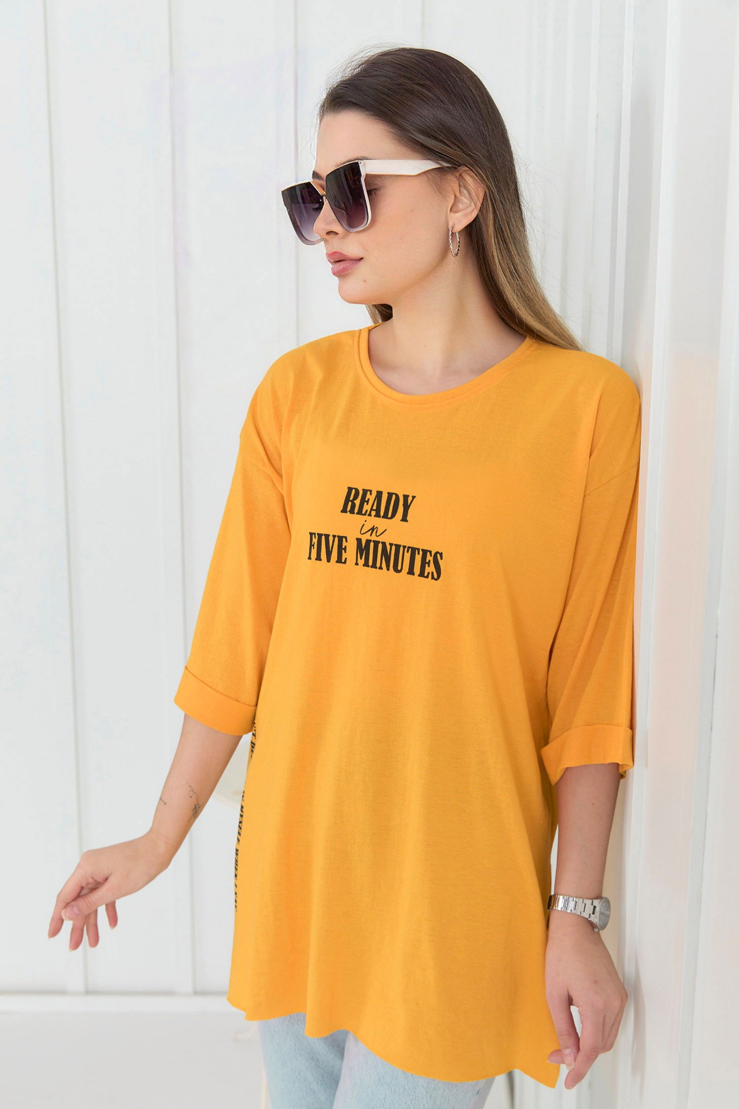 T-Shirt Sarı - 22271 Sarı