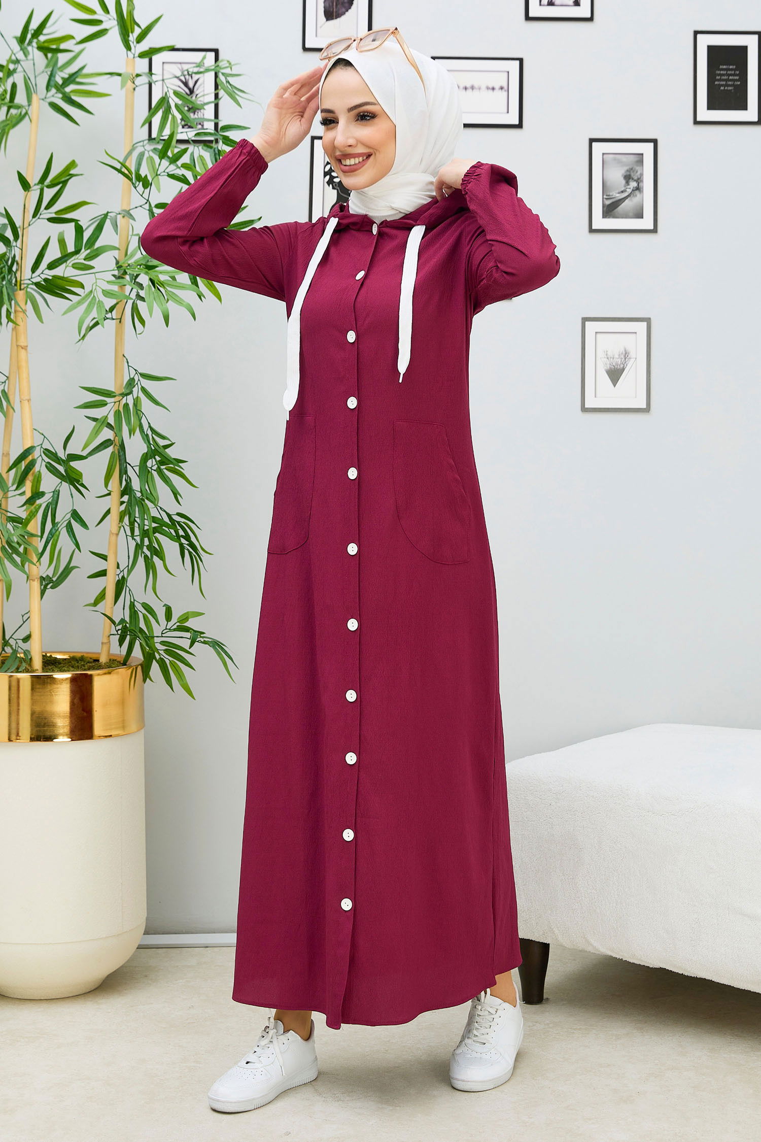Elbıse Bordo - 3552