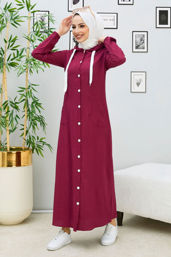 Elbıse Bordo - 3552