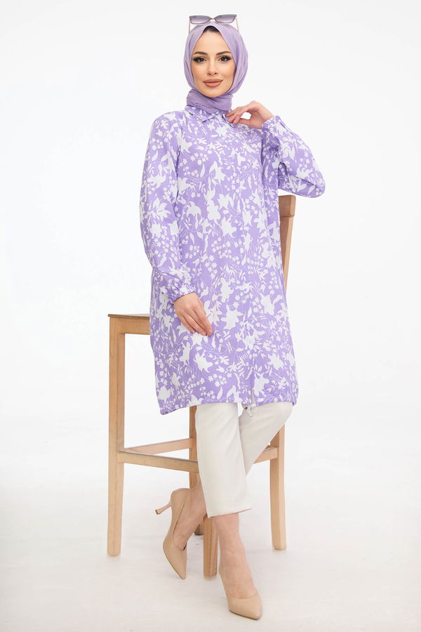 DESENLI TUNIK Lila - 3735