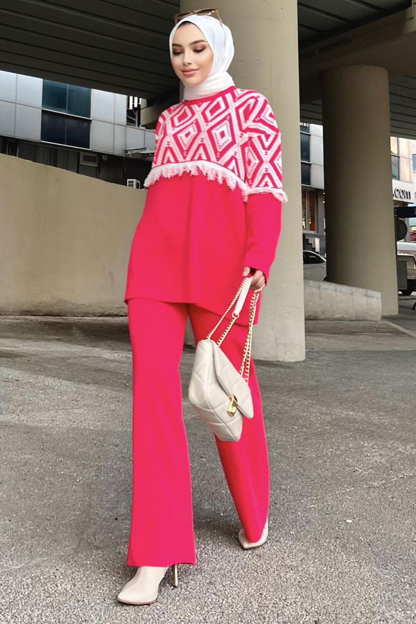 Triko Tunik Pantolon Fuşya - 21808