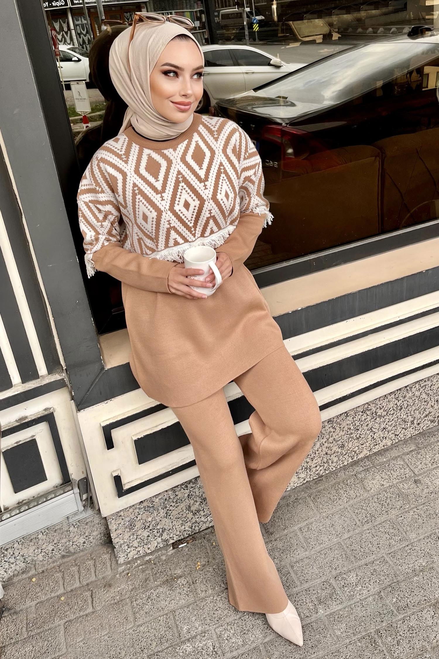 Triko Tunik Pantolon Vizon - 21808