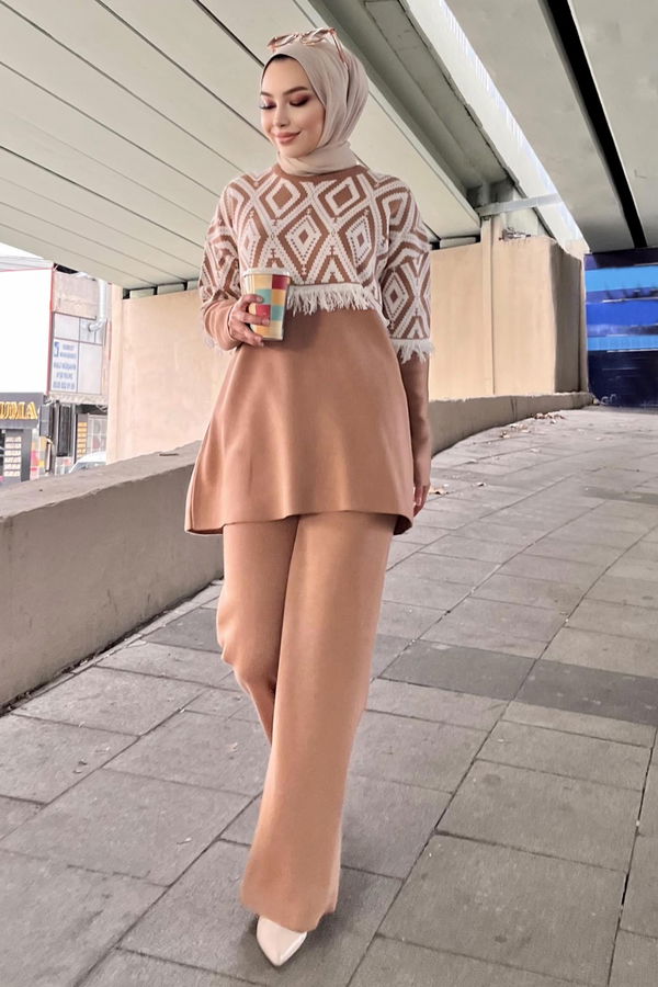 Triko Tunik Pantolon Vizon - 21808