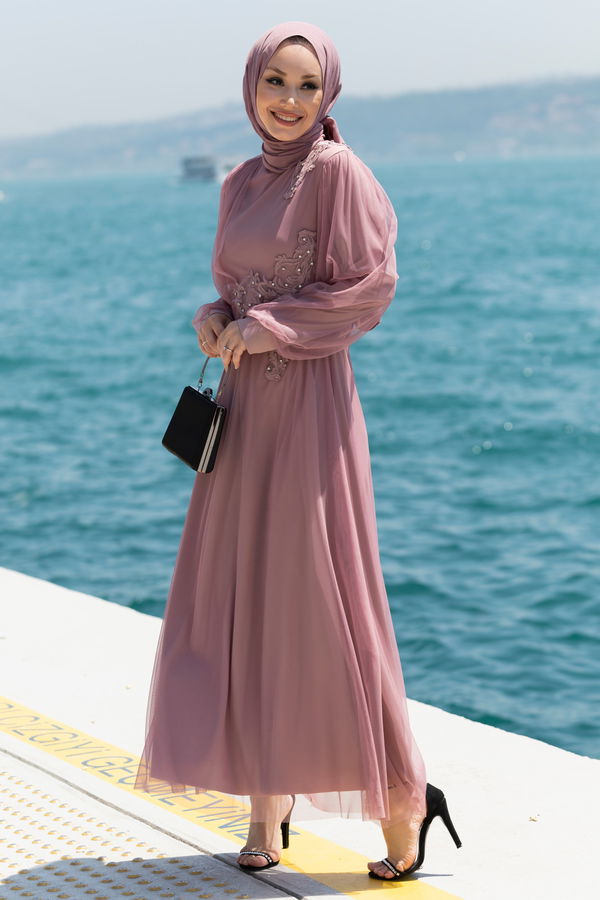 Abiye Elbise Pembe - 10312