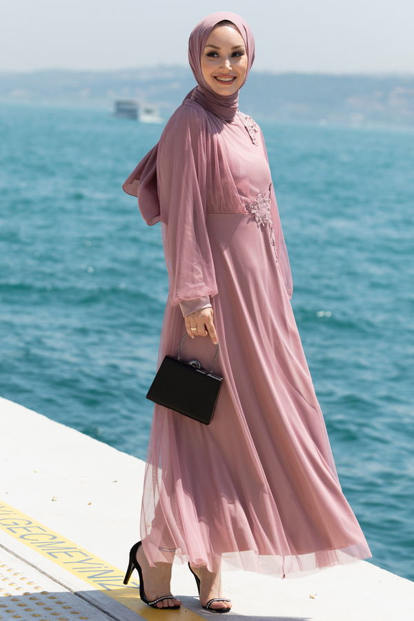 Abiye Elbise Pembe - 10312