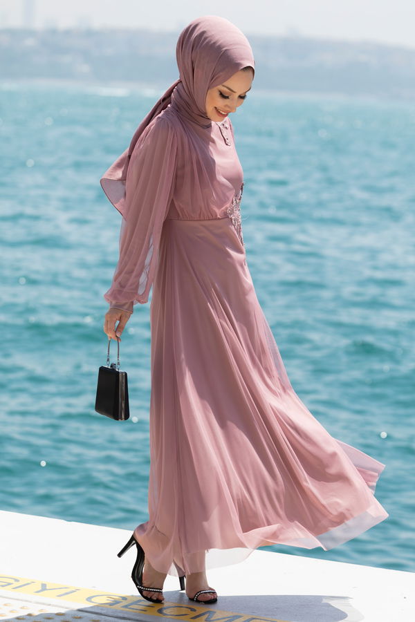Abiye Elbise Pembe - 10312