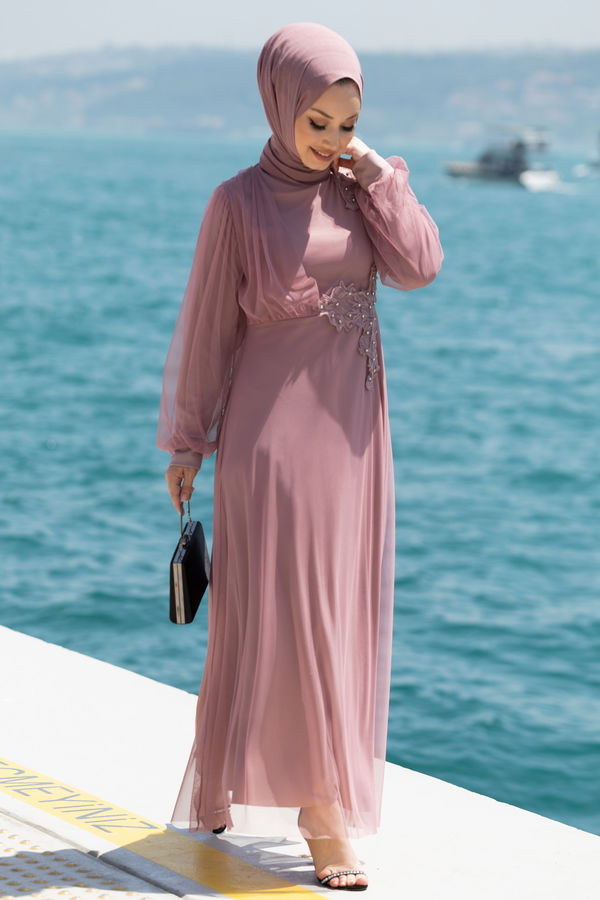 Abiye Elbise Pembe - 10312