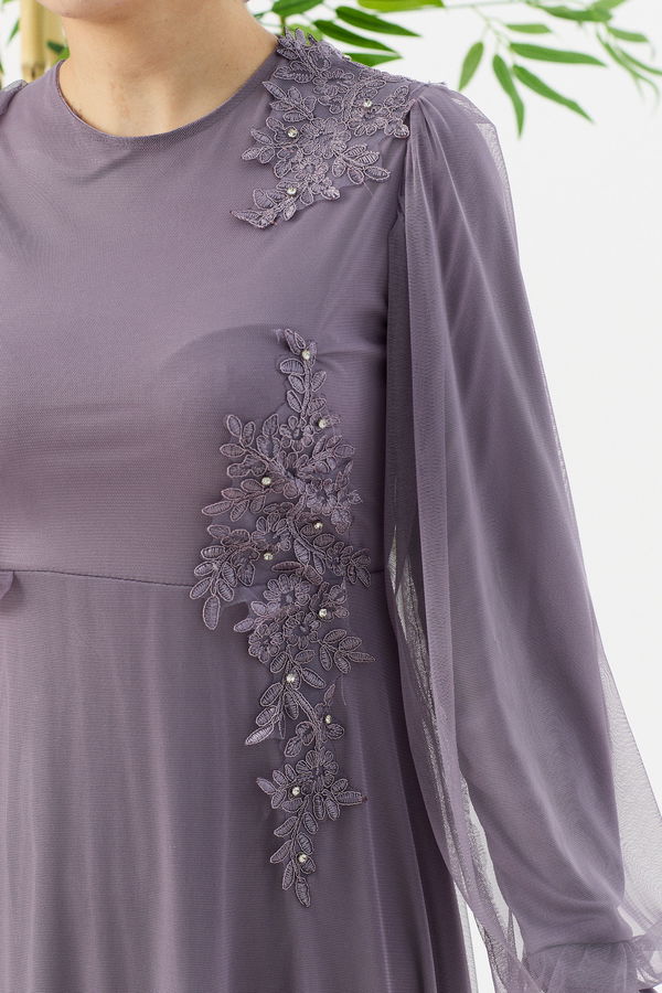 Abiye Elbise Lila - 10312 LİLA