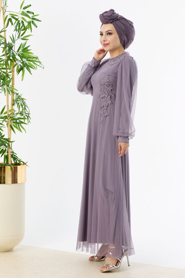Abiye Elbise Lila - 10312 LİLA