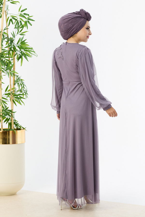 Abiye Elbise Lila - 10312 LİLA