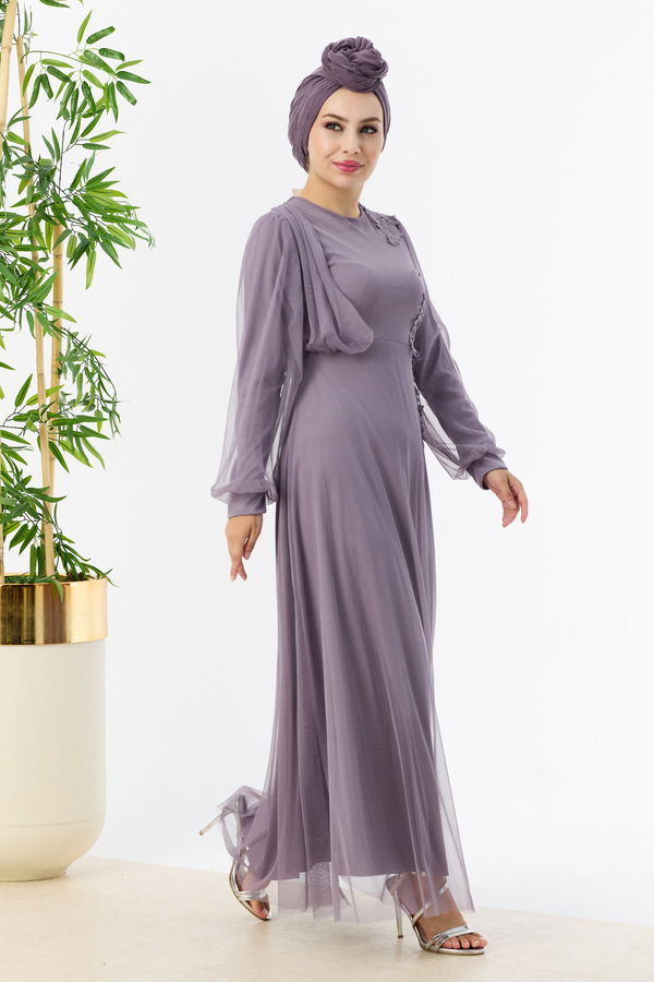 Abiye Elbise Lila - 10312 LİLA