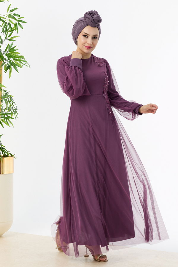 Abiye Elbise Mürdüm - 10312