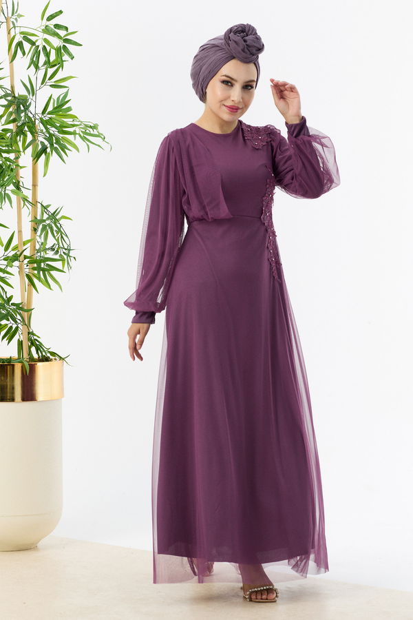 Abiye Elbise Mürdüm - 10312