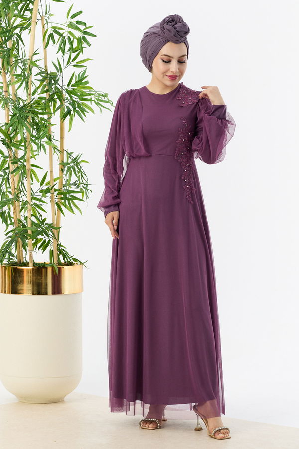 Abiye Elbise Mürdüm - 10312