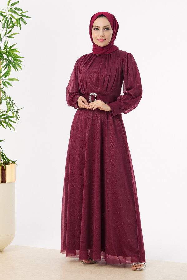 Abiye Elbise Bordo - 11005