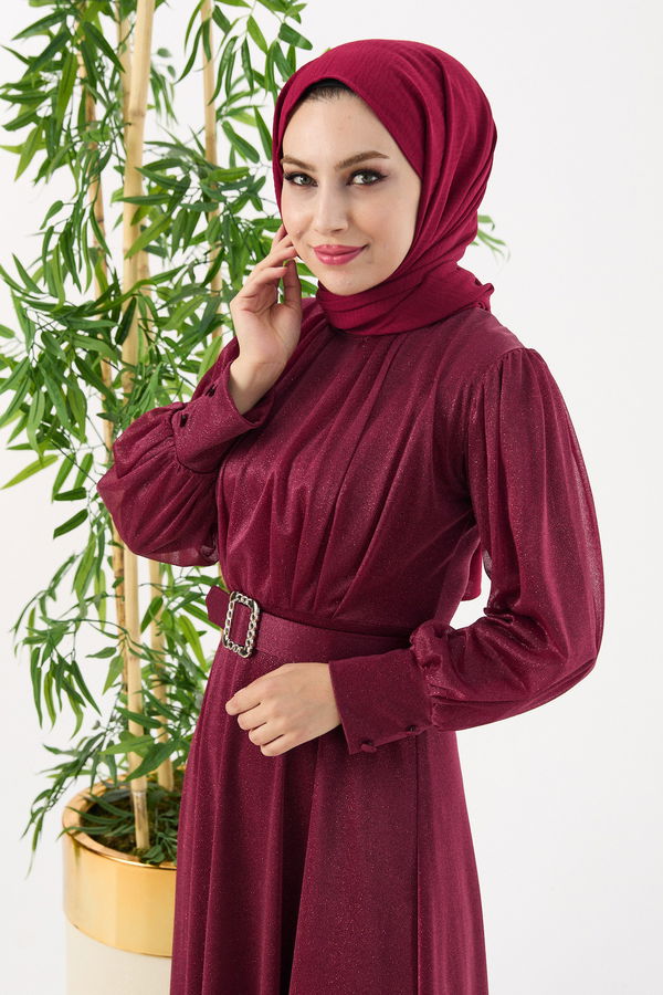 Abiye Elbise Bordo - 11005