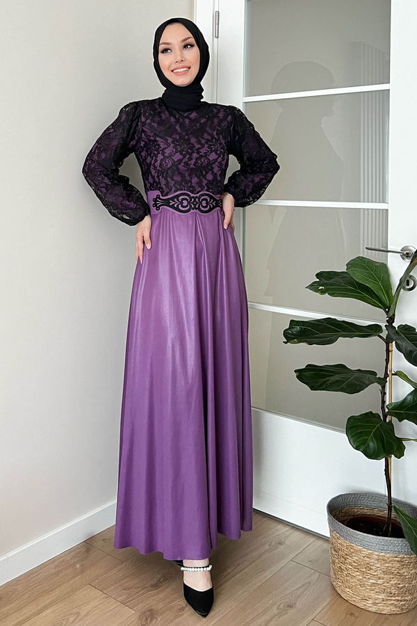 Abiye Elbise Lila - 11018