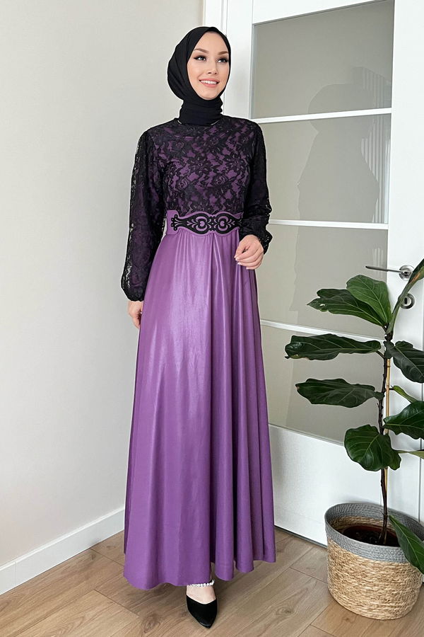 Abiye Elbise Lila - 11018