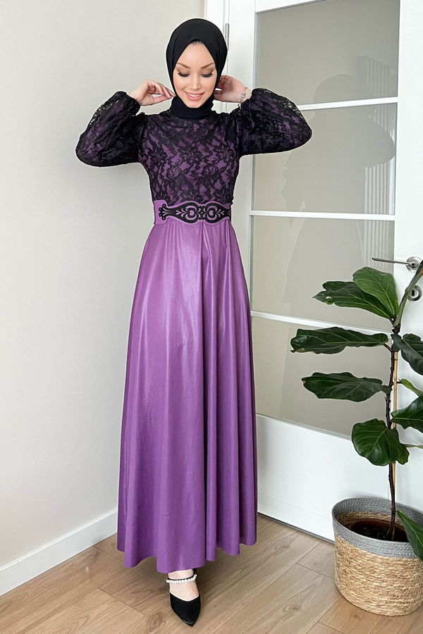 Abiye Elbise Lila - 11018
