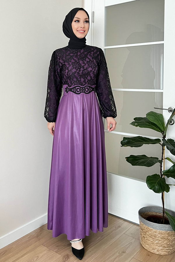 Abiye Elbise Lila - 11018