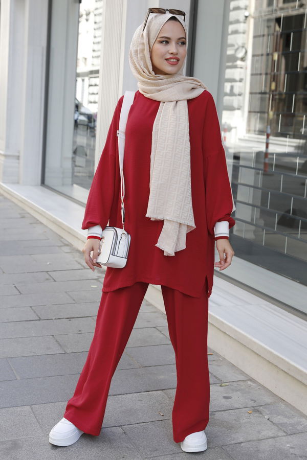 Tunik+Pantolon Bordo - 11204