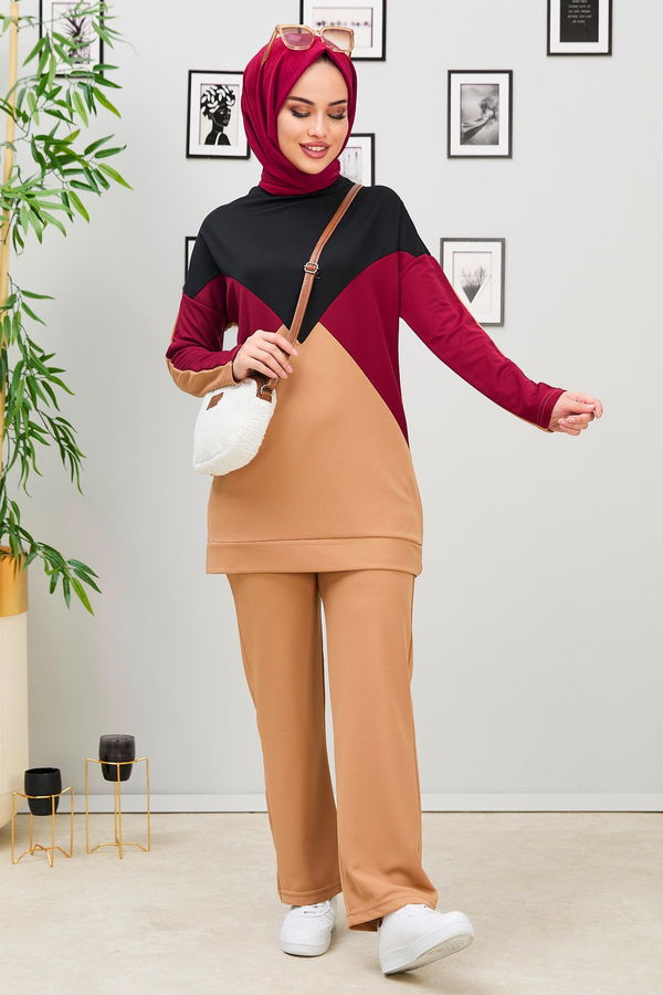 Tunik Pantolon Bordo - 11335