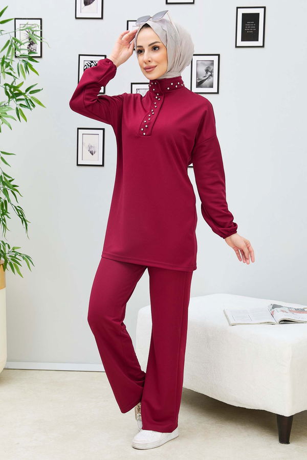 Tunik+Pantolon Bordo - 11338 BORDO